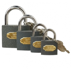 Замок навесной серый защёлкивающийся, 32мм