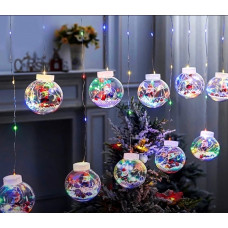 Гирлянда светодиодная шар 3х1м,  прозрачный провод, 220V, блок питания