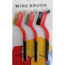 Набор ручных двухсторонних мини щеток для труднодоступных мест. (сталь, латунь, нейлон).Комплект - 3 шт.
