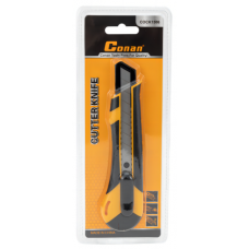 Нож с сегментированным лезвием 18мм, корпус ABS пластик, обрезиненный