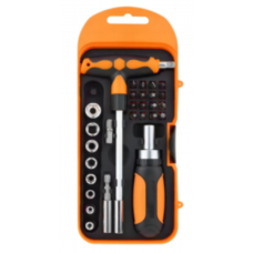 Отвертка реверс. с набором головок и бит 28пр