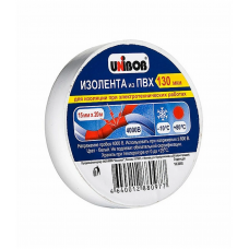 Изолента UNIBOB ПВХ 19 мм x 20 м белая.
